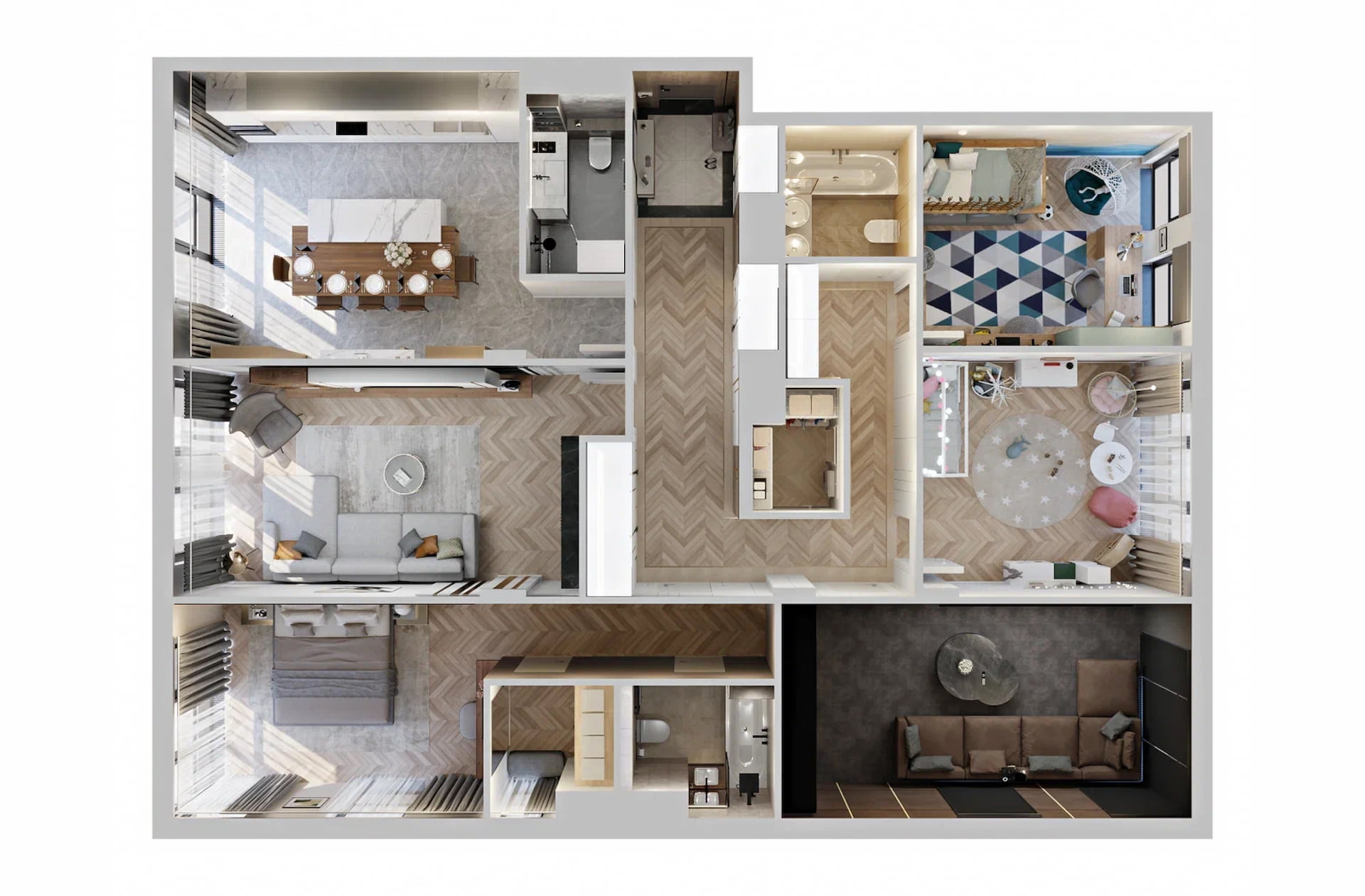 3D Floor Plan, Top View