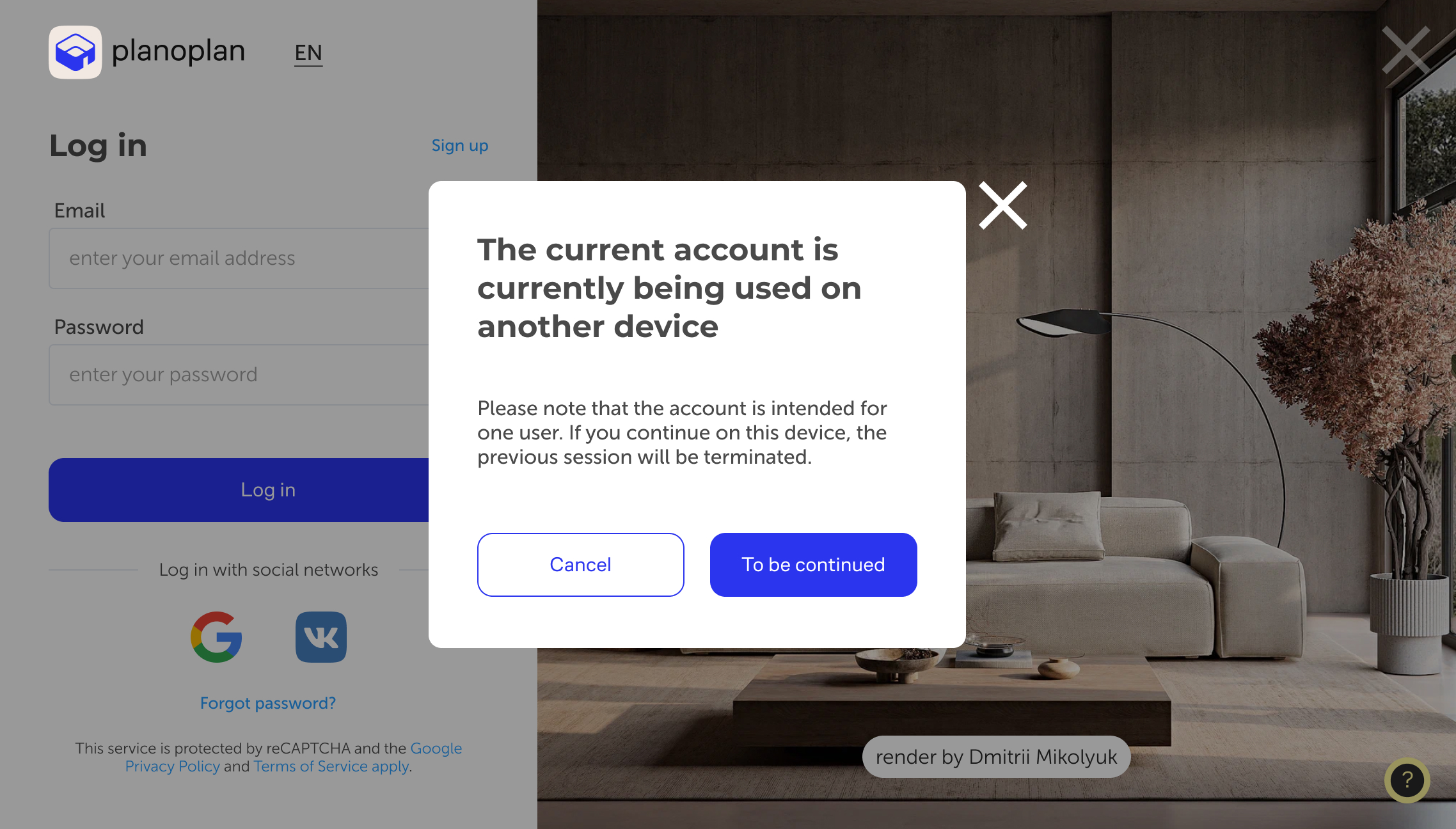 [Image]: Screenshot of the logout warning window when logging in on another computer.
