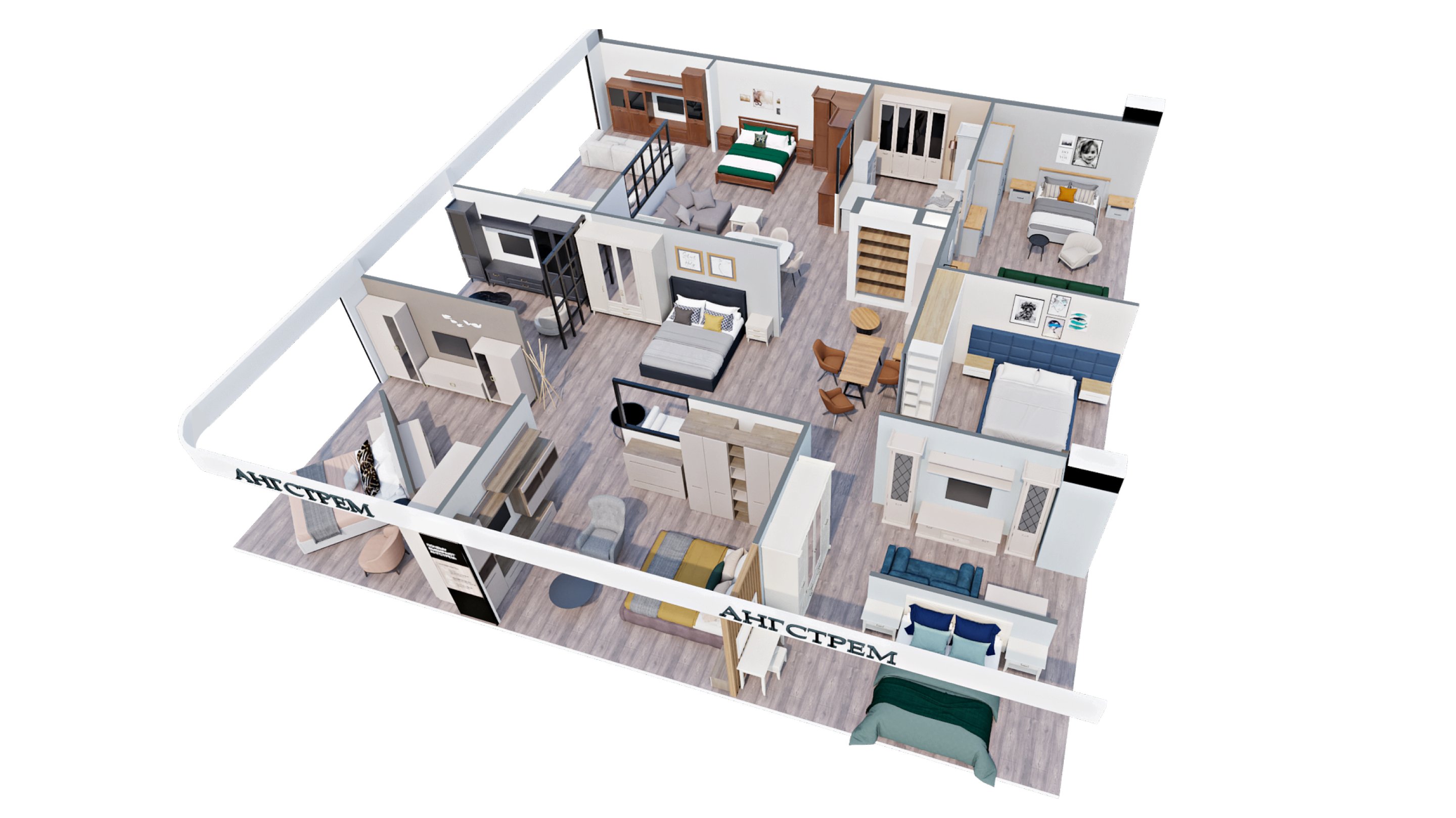 Визуализации салона (г. Мурманск), созданные дизайнерами «Ангстрем» в Планоплане