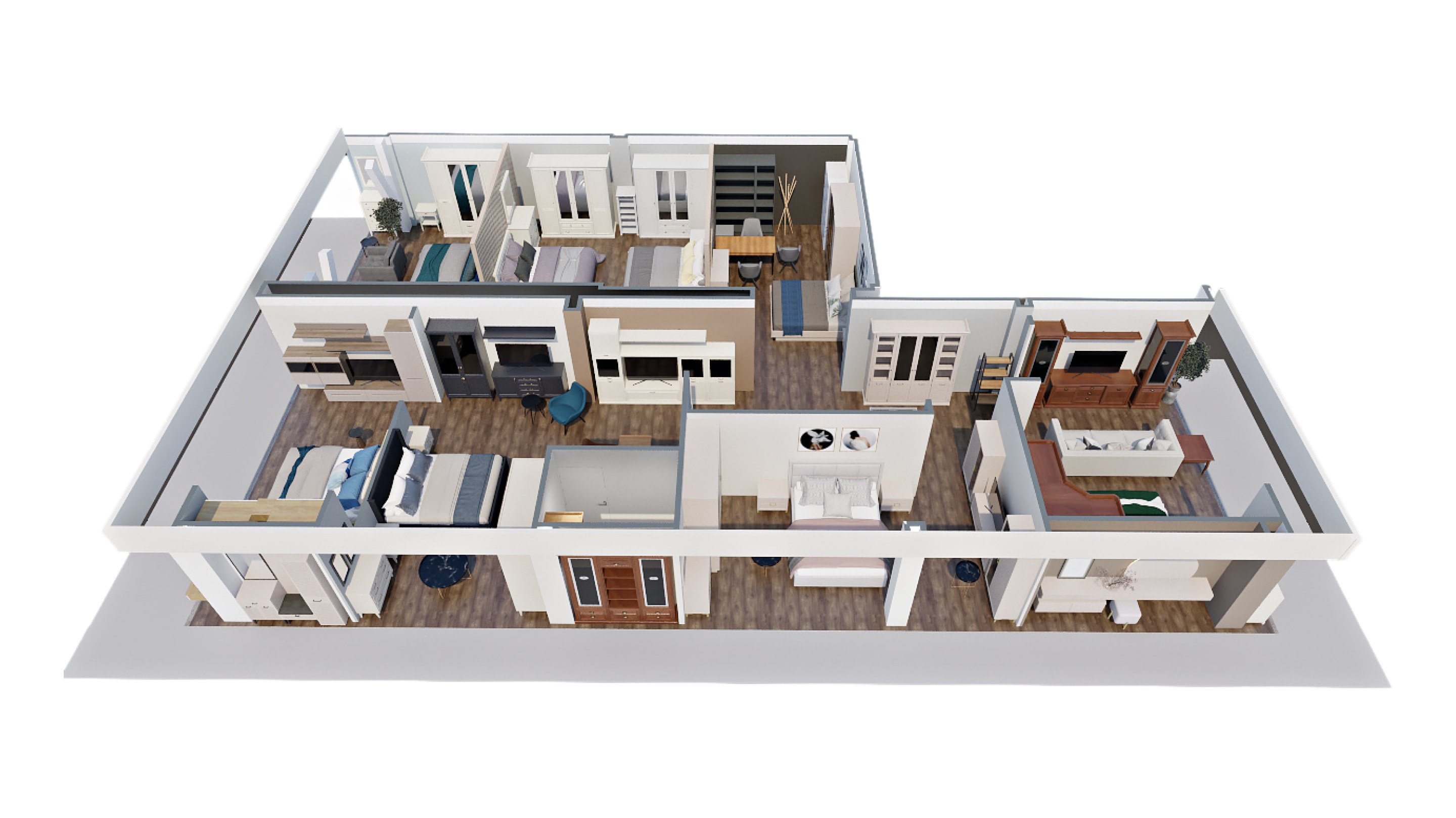Визуализации салона (г. Москва), созданные дизайнерами «Ангстрем» в Планоплане