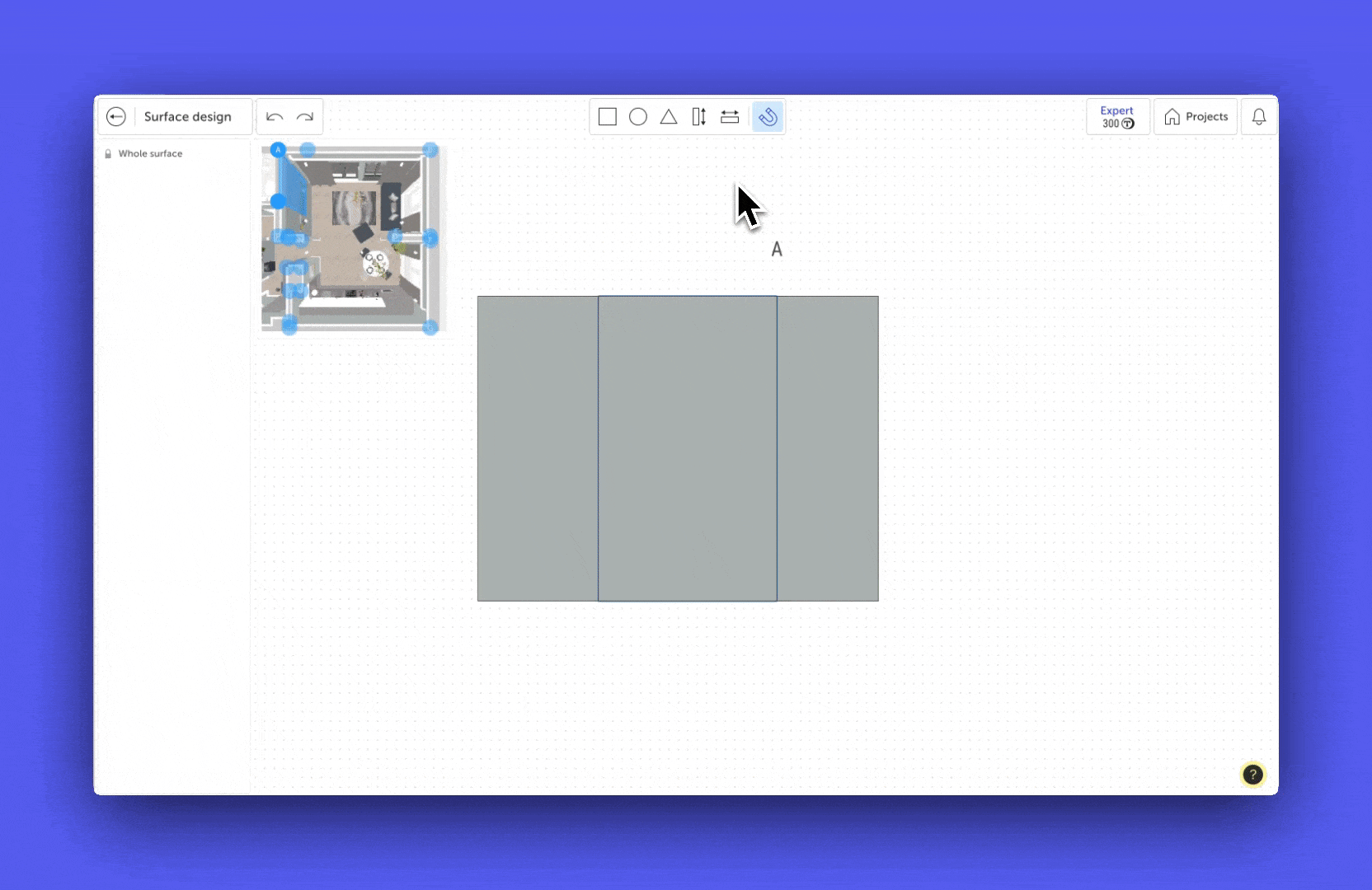 Switching from "Fill" to "Layout", selecting a pattern, and configuring grout settings.