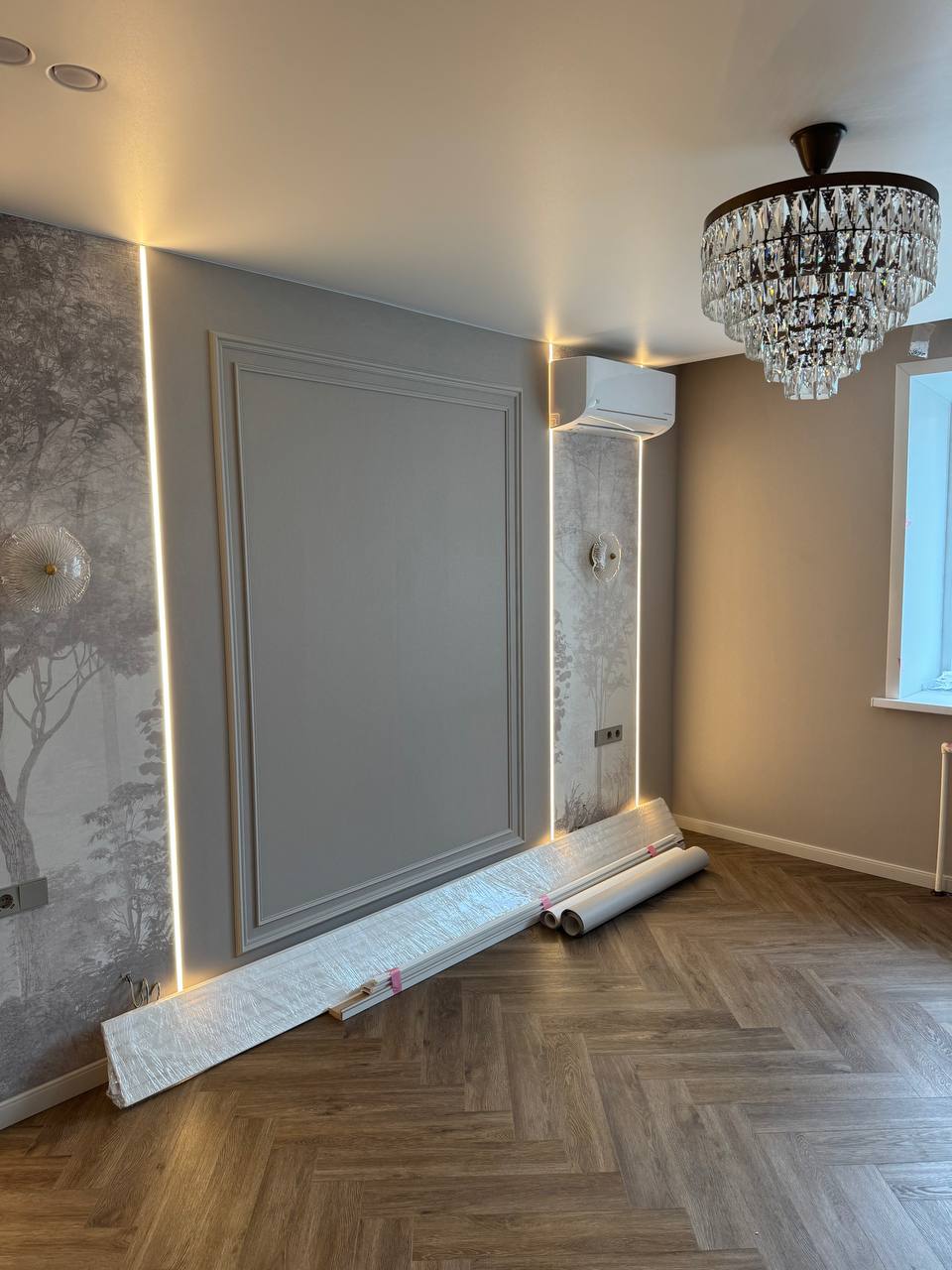 Interior design during renovation on site