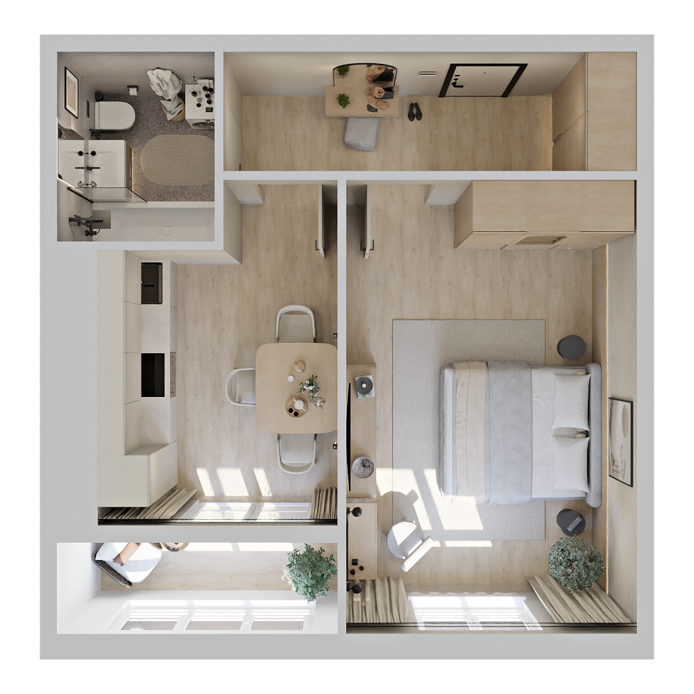 1-комнатная № 93