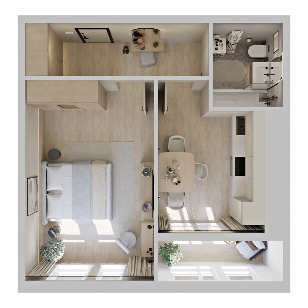 1-комнатная № 92