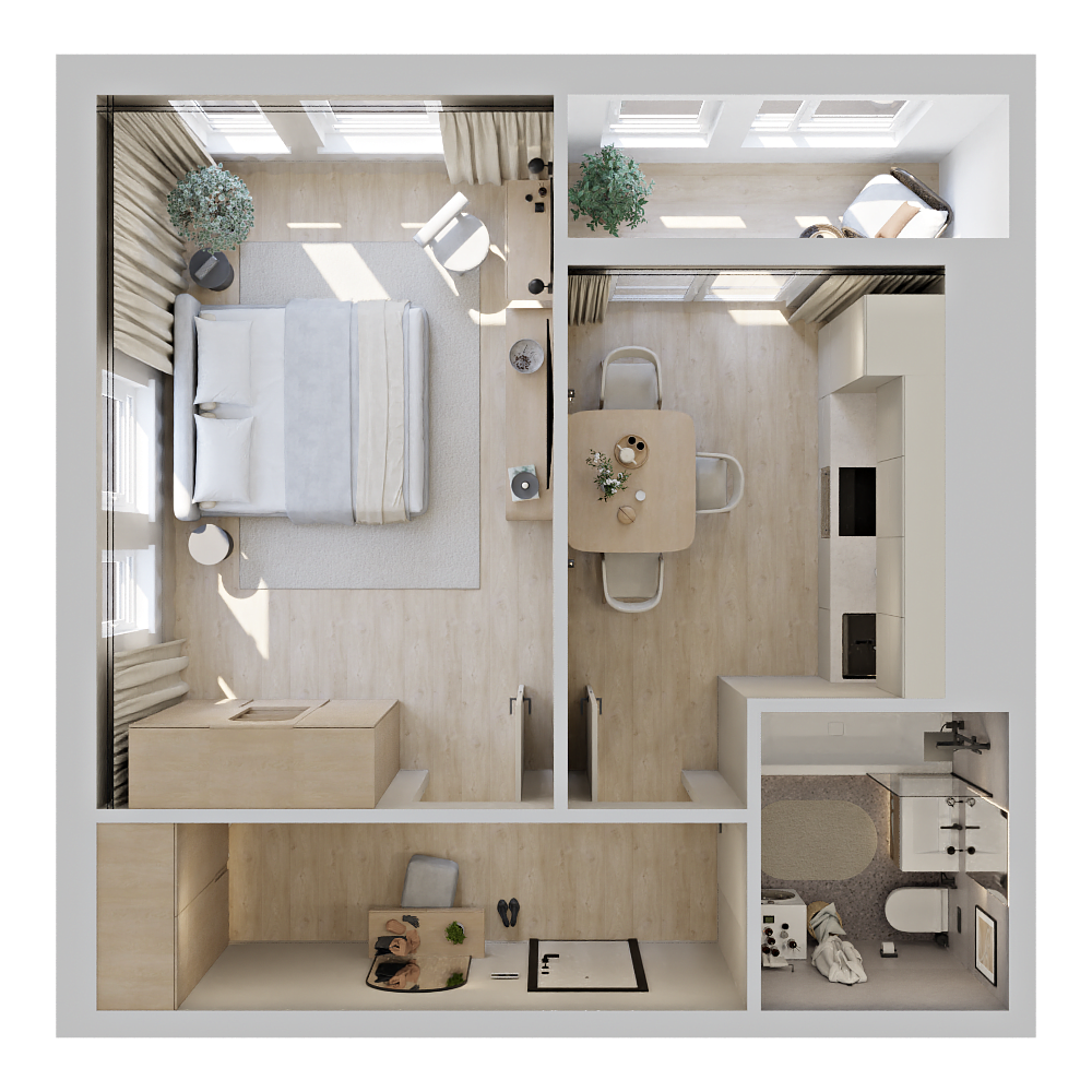 1-комнатная № 17