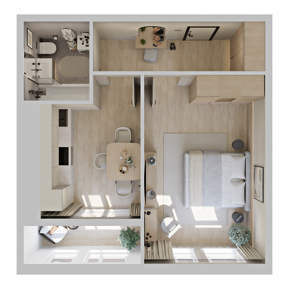 1-комнатная № 23