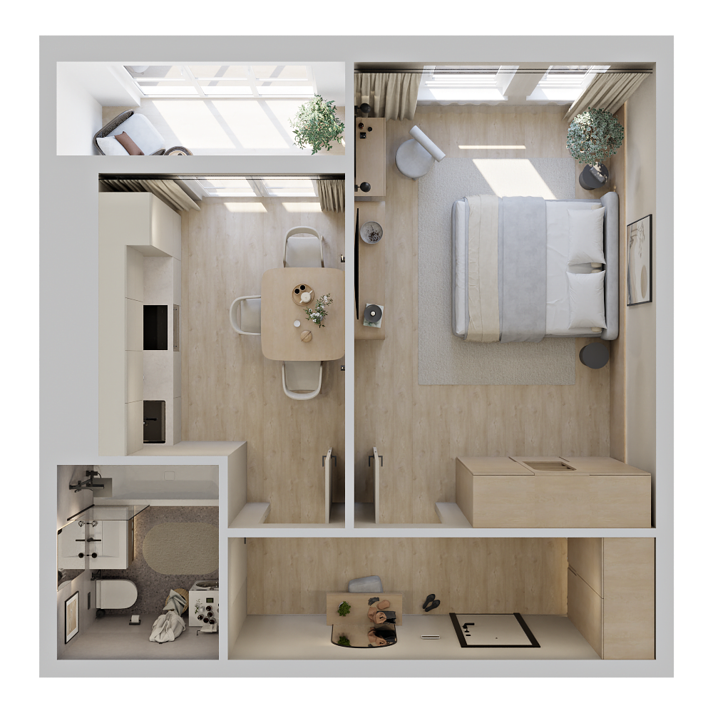 1-комнатная № 58